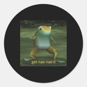 Sticker Rond Obtenez Nae Nae'd Dancing Frog Meme