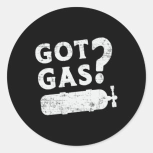 Sticker Rond Obtenir Gaz Plongée Plongée Plongée Océan Mer Prof