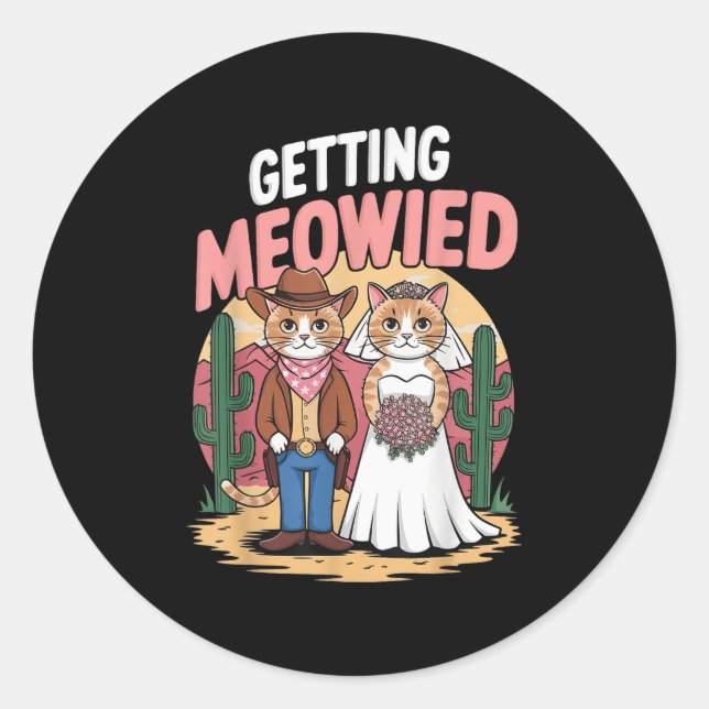 Sticker Rond Obtenir Meowie Bachelorette _4 (Devant)