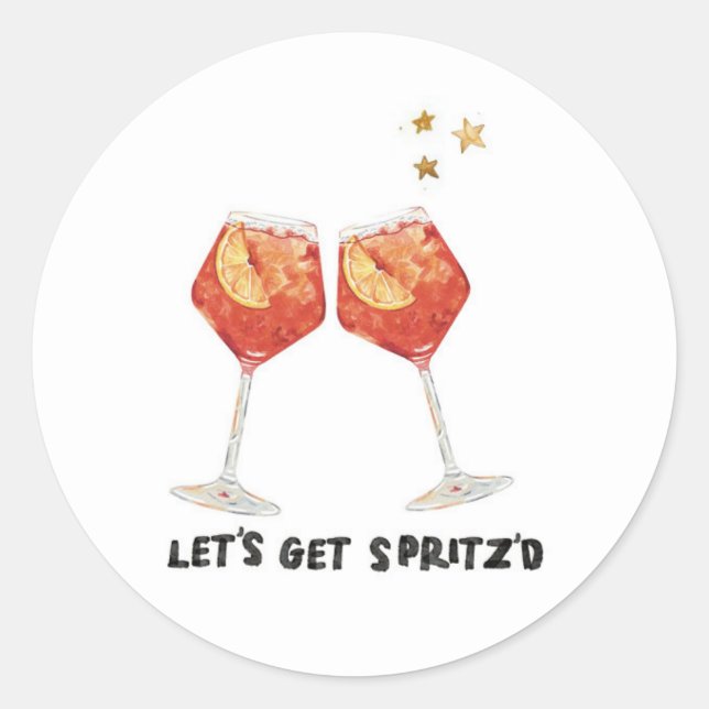 Sticker Rond Obtenons des serviettes Spritz'd (Devant)