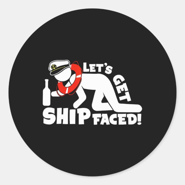 Sticker Rond Obtenons Facture de bateau - Vacances de bateau de (Devant)