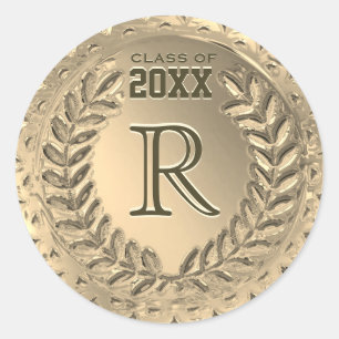 Sticker Rond Obtention du diplôme faite sur commande de feuill