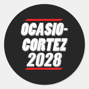 Sticker Rond Ocasio-cortez 2028 - Aoc Pour Président !