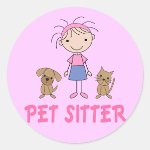 Sticker Rond Occupation des chiens mignons Animaux de compagnie