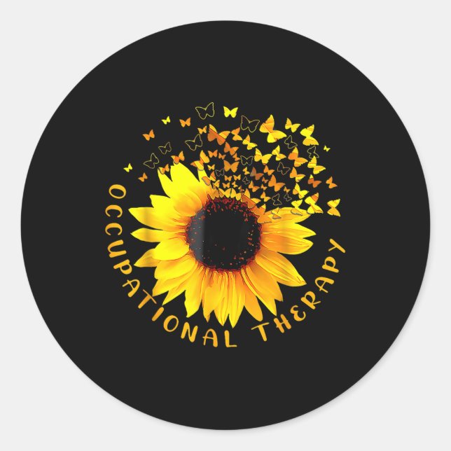 Sticker Rond Occupational Therapy Sunflower Ot Therapist Istant (Devant)