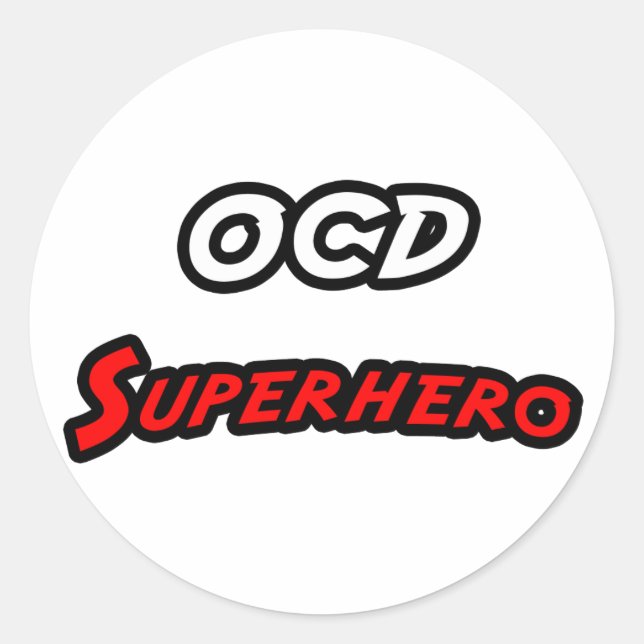 Sticker Rond OCD Superhero (Devant)
