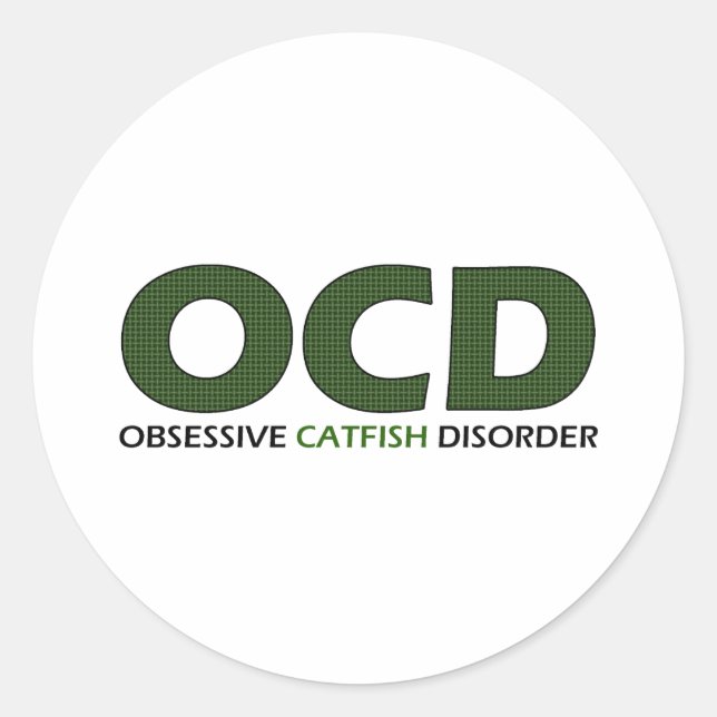 Sticker Rond OCD - Trouble Obsessionnel du poisson de chat (Devant)