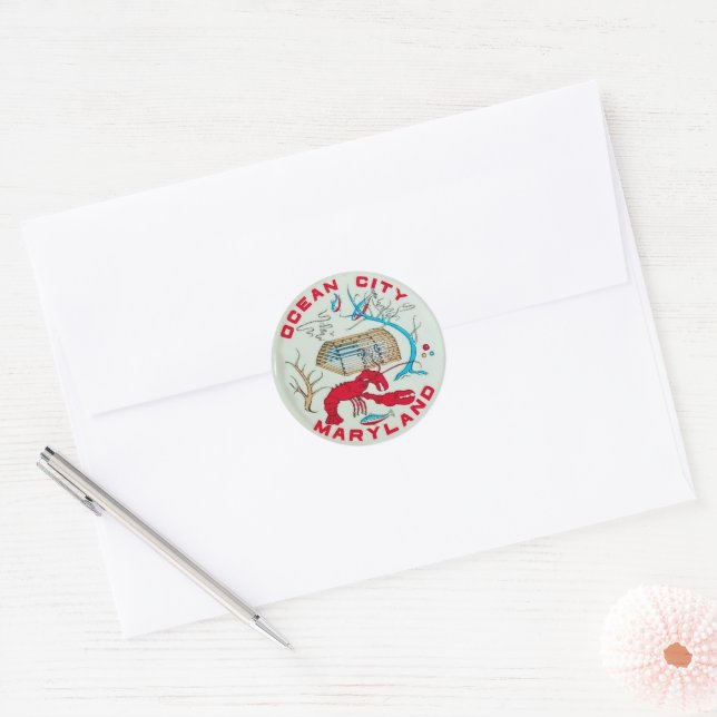 Sticker Rond "Ocean City Maryland  (Enveloppe)
