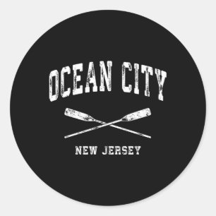 Sticker Rond Ocean City New Jersey Nautical Crossing Oars