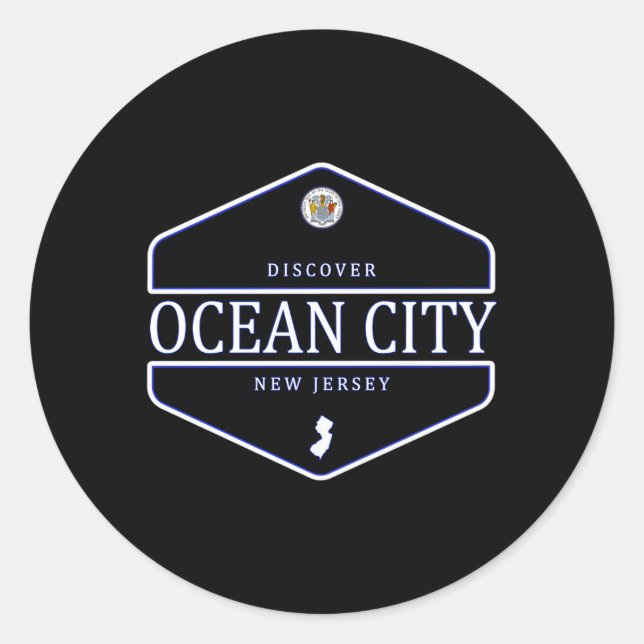 Sticker Rond Ocean City New Jersey Ocean City Nj (Devant)