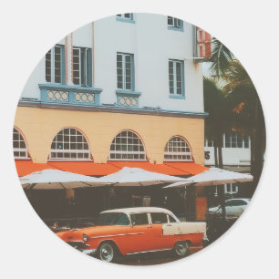 Sticker Rond Ocean Drive, South Beach, Miami