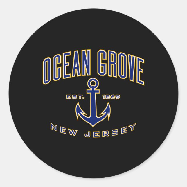 Sticker Rond Ocean Grove Nj (Devant)