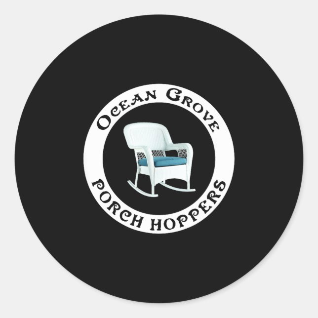 Sticker Rond Ocean Grove Nj Rch Hopper Summer Beach Gift Men Wo (Devant)