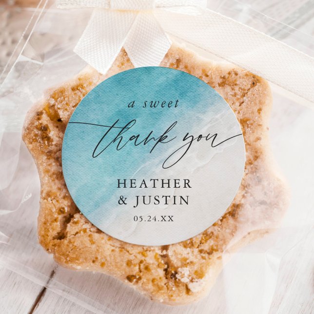 Sticker Rond Ocean Summer Beach Sweet Merci Favoriser (Créateur téléchargé)