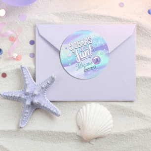 Sticker Rond Oceans of Fun Personnalisé Birthday ID1142