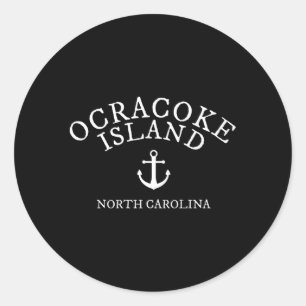 Sticker Rond Ocracoke Island North Carolina Thème nautique