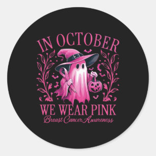 Sticker Rond Octobre Nous Portons Pink Breast Cancer Sensibilis