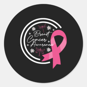 Sticker Rond Octobre Nous Portons Pink Breast Cancer Sensibilis