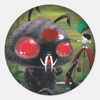 Sticker Rond Octobunny - Fade to Black