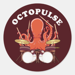 Sticker Rond Octopulse   Batteur Octopus