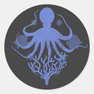 Sticker Rond Octopus