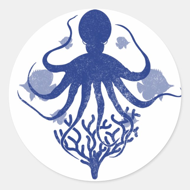 Sticker Rond octopus (Devant)