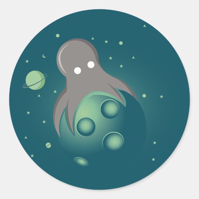 Sticker Rond Octopus Alien (Devant)