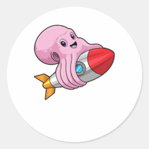 Sticker Rond Octopus avec Rocket