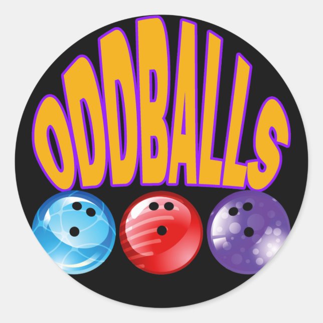 STICKER ROND ODDBALLS - NOM DE L'ÉQUIPE DE BOWLING (Devant)