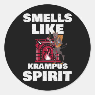 Sticker Rond Odeurs Comme Krampus Spirit Noël Horreur Demon