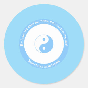 Sticker Rond Oeil bleu clair pour la paix et la solitude