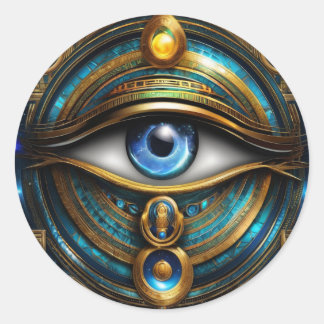Sticker Rond OEil bleu d'Égypte
