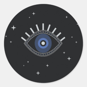 Sticker Rond Oeil bleu talisman symbole de la magie ethnique