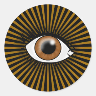 Sticker Rond Oeil Brown solaire