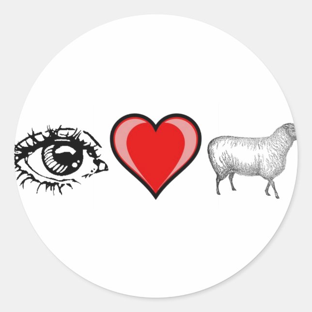 Sticker Rond OEil coeur (Devant)