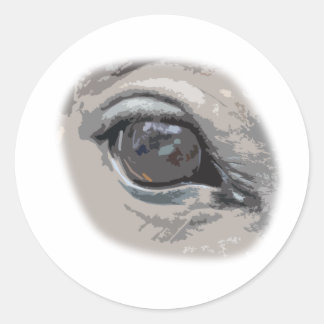 Sticker Rond Oeil de Cheval gris clair