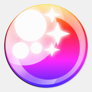 Sticker Rond Oeil de dessin animé de style kawaii sur autocolla