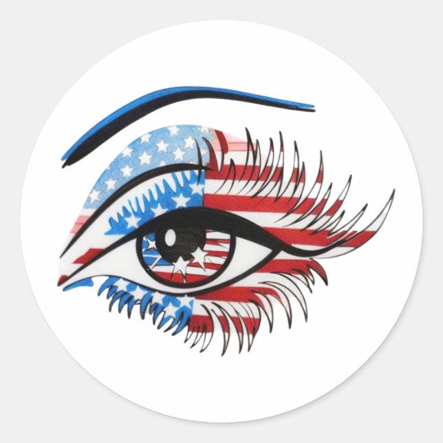 Sticker Rond Oeil de drapeau américain, Clipart de sublimation  (Devant)