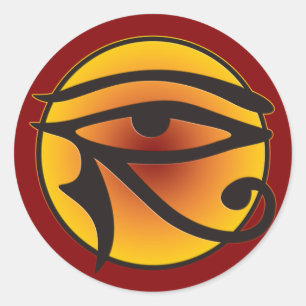 Sticker Rond OEil de lune de Horus   rouge foncé
