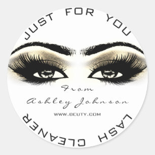 Sticker Rond Oeil de sépia de décapant de mèche d'or blanc de