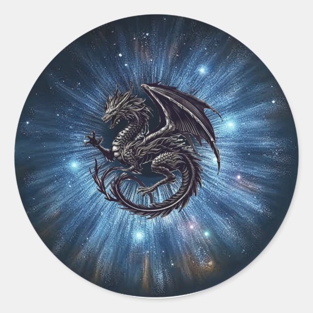 Sticker Rond Oeil de wyverne mystique (Devant)