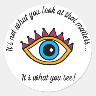 Sticker Rond Oeil dessiné à la main dans les couleurs modernes