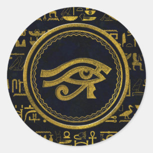 Sticker Rond OEil d'or égyptien de Horus - Wadjet