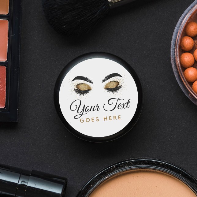 Sticker Rond OEil doré glamour cils maquillage Artiste Beauté B (Créateur téléchargé)