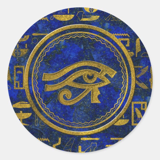Sticker Rond OEil égyptien de Horus - Wadjet Lapis Lazuli (Devant)