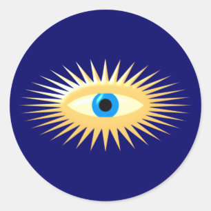 Sticker Rond OEil étoile Rayon eye star rays