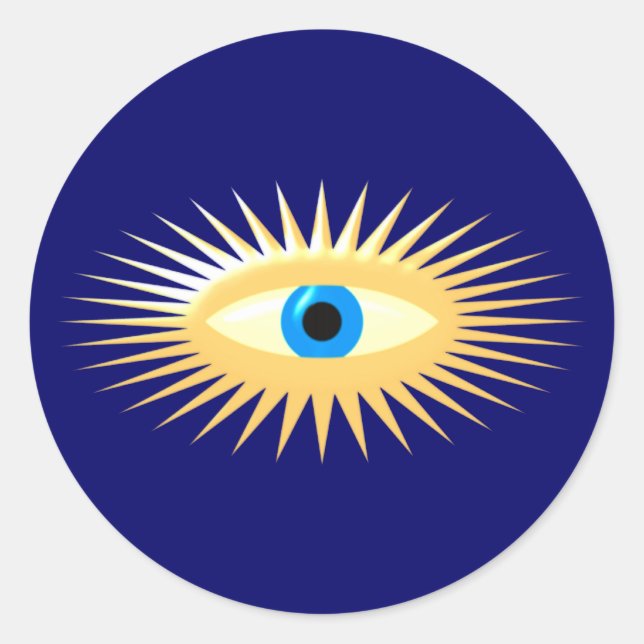 Sticker Rond OEil étoile rayonne eye star rays (Devant)