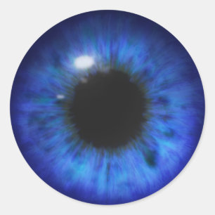 Sticker Rond Oeil Hypnotique en bleu profond