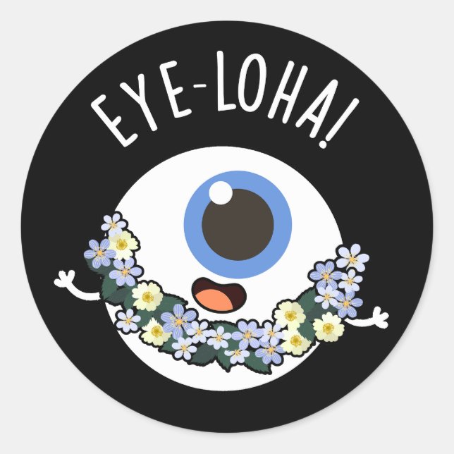 Sticker Rond Oeil-loha Amusant Oeil-Pun Bocal BG (Devant)