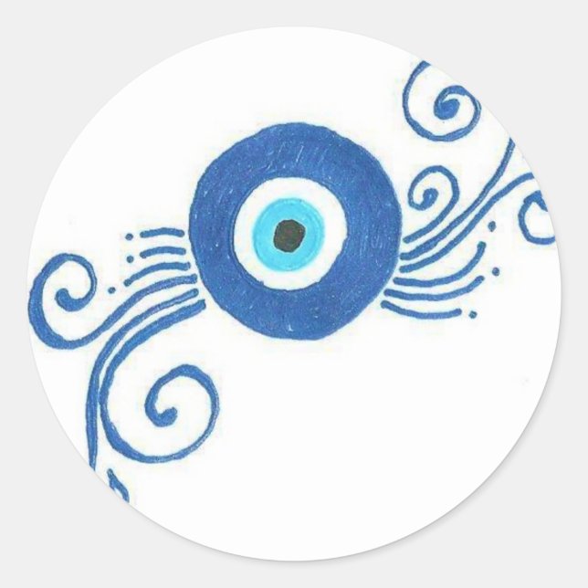 Sticker Rond oeil mal bleu arrondi (Devant)